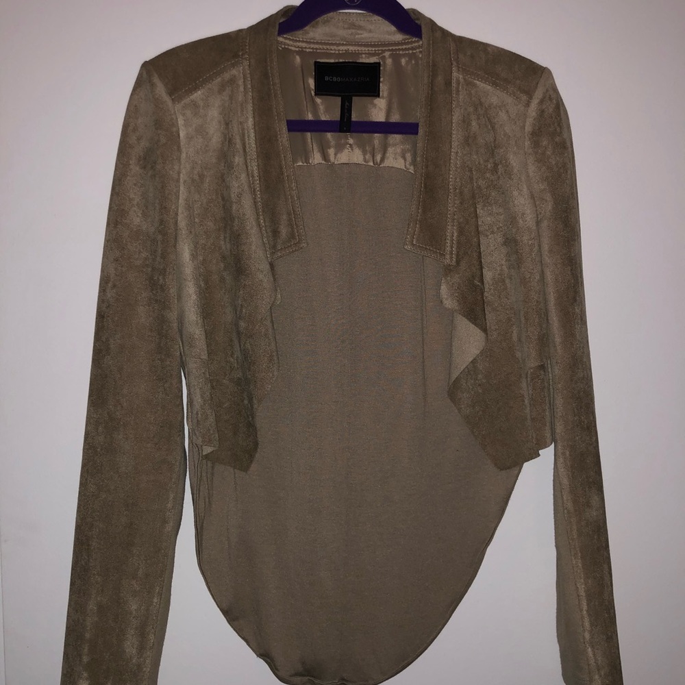 Suede cropped jacket